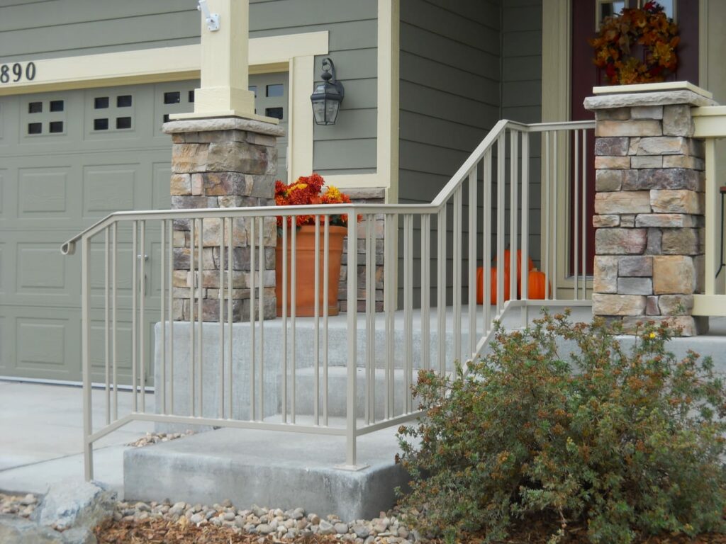 steel stair railing in California